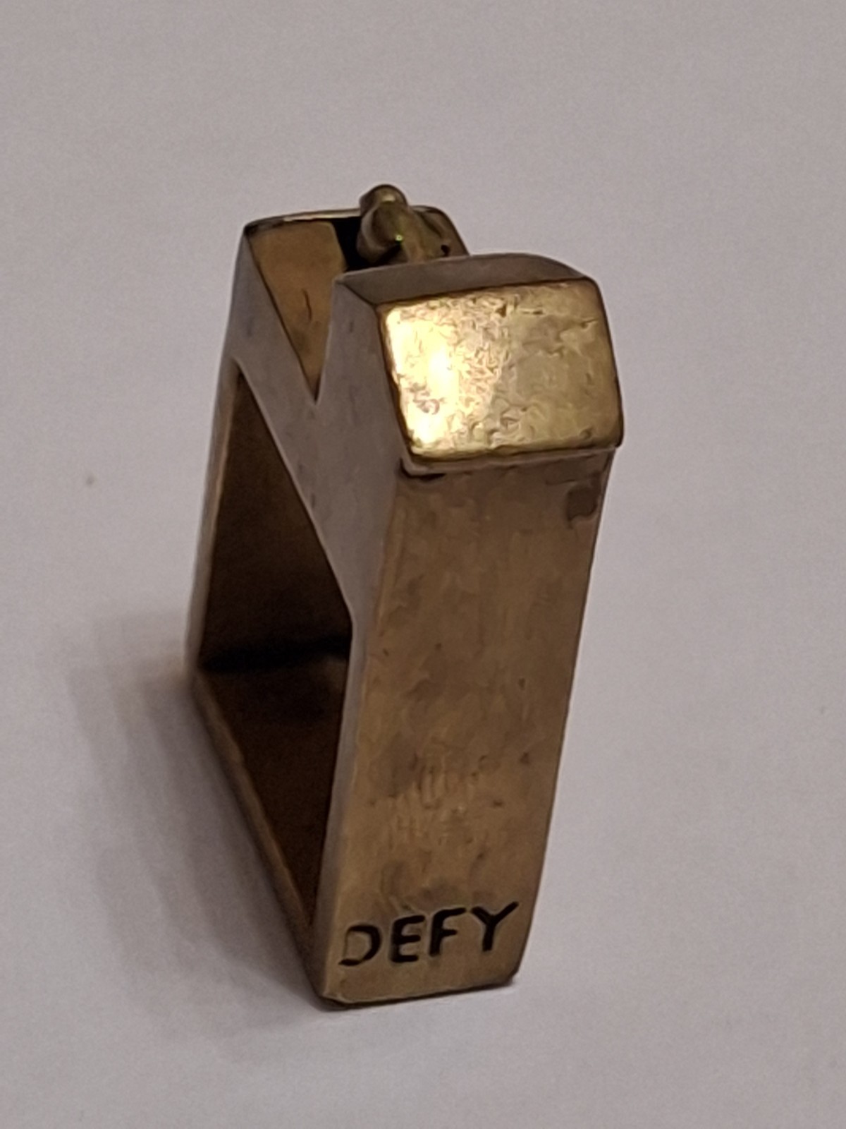 Bird House Brass Square Ring DEFY - image 4