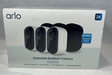 Arlo Essential 2K 2nd Generation Security Camera   White 3 Pack 