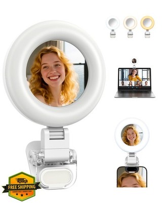 Clip-on Selfie Ring Light w/ Mirror