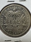 1890 Haiti 20 Centimes  Lowest Mintage-Key Date Silver — photo 2