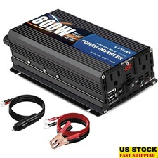 Pure Sine Wave Inverter 2 AC Outlets USB Ports Cooling Protection