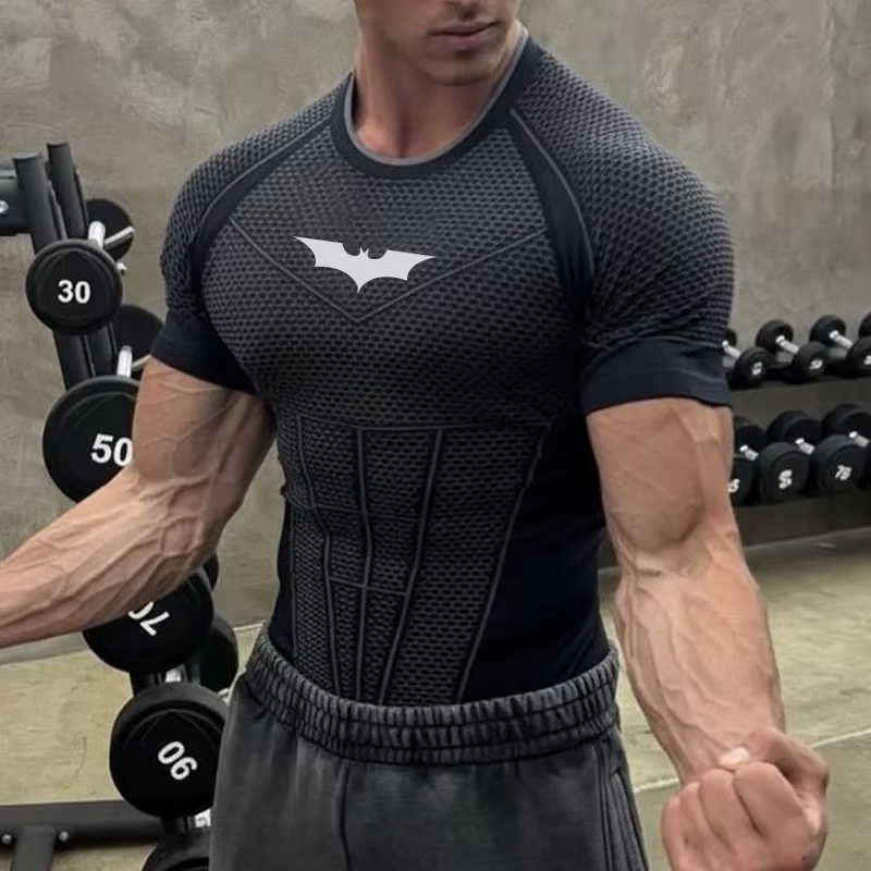 Men's Superman Compression Shirt | Quick‑Dry Athletic Gym Top