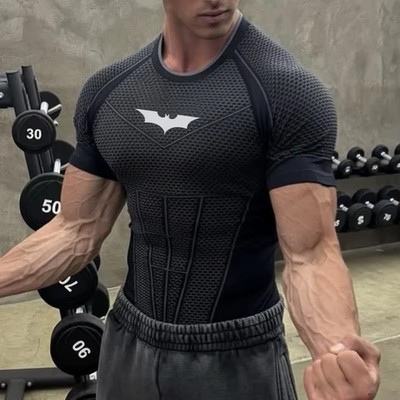 Men's Superman Compression Shirt | Quick‑Dry Athletic Gym Top