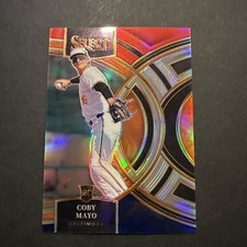 2024 Panini Select Premier Level Red & Blue Prizm Coby Mayo #42 RC