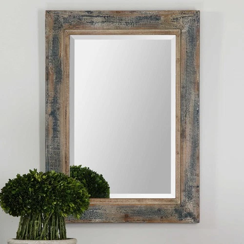 Uttermost 13829 Blue Bozeman Distressed Blue Mirror - Picture 2 of 2