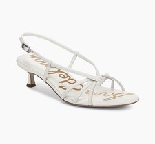 Sam Edelman White Lea Cressa Leather Slingbacks - Women  s 8.5