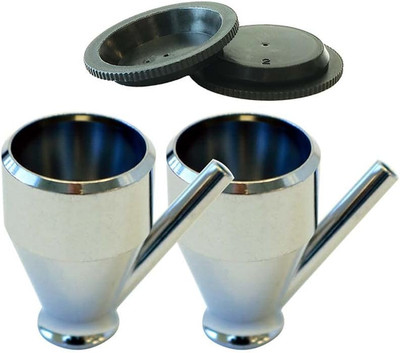 VL-1/4-OZ Airbrush Metal Cups 2 Pack With Spill-Resistant Covers For Paasche New