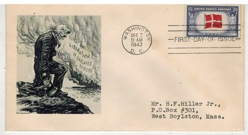 1943 Patriotic RARE HPS ADDON  OVERRUN COUNTRIES 920 DENMARK 1/1 MADE