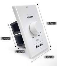 100W Volume Control Knob for Speakers, Flush in Wall Volume Controller with 3...