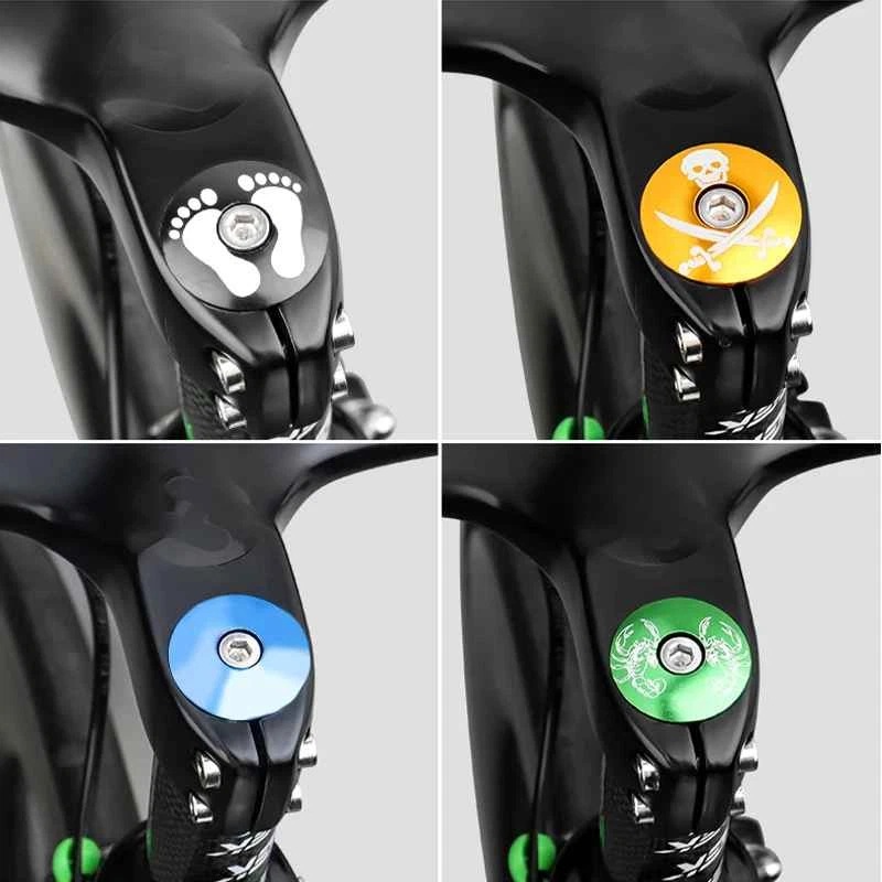 Tapa delantera de aluminio tapa de afinación auriculares de bicicleta tapa de vástago de bicicleta cubierta Foto 3 de 4