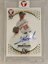 2026 Topps Pristine Luis Morales Rookie On Card Auto Refractor Encased A’s SP. rookie card picture