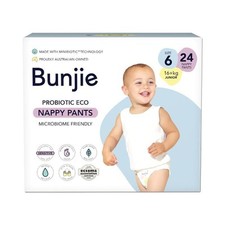Bunjie Probiotic Eco Nappy Pants Size 6, 16 kg, 24 Pack