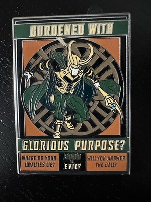 Disney Pin Event Loki Recruitment Poster Burdened with Glorious Purpose LE 2000