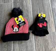 ABG Accessories-Disney NWT Minnie Mouse Beanie Hat and Flip top Gloves