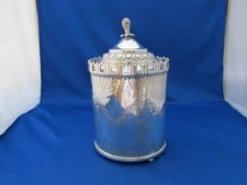 Rare 19th C SARDINIA Italy Silver CANISTER TEA CADDY-Chased Designs-Gallery Edge