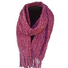 Warm Long Wrap Scarf Burgundy Red, Chunky Handknit Winter Neck Warmer Scarves