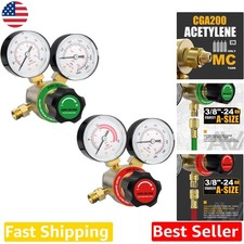 Heavy Duty Oxygen Acetylene Regulator Set - Brass, Type A, 3/8" Fittings