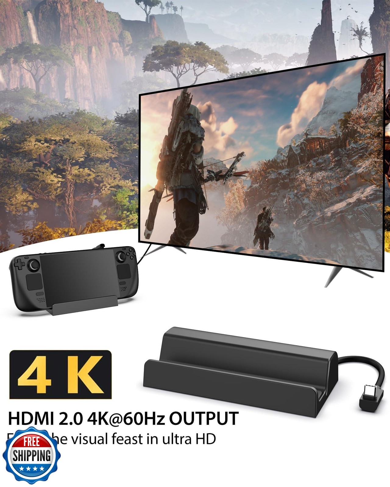 Antank 6-in-1 Docking Station for Steam Deck/ROG Ally, Steam Deck Dock with H