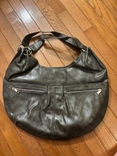 Braciano Handbag Hobo Bag Gray Faux Patent Le...