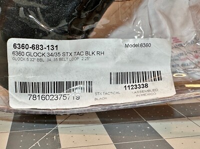 【ARS10】アルファ SNR シリアルナンバー Safariland® 6360 ALS/SLS Level-3 STX Tac RH Duty Holster, GLOCK 34