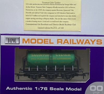 Dapol 00 Burnham & District MRC 6 Wheel Tank Taunton Cider #27 L/E Neuwertig