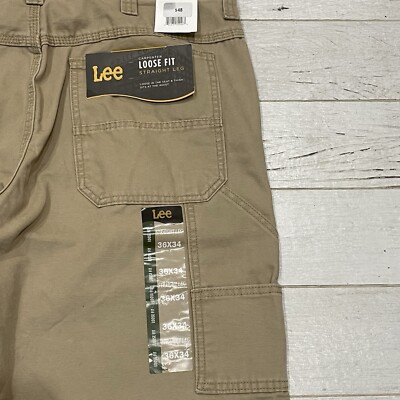 【LE / エルイー】everyday slacks Lee Carpenter Pants Men's Size 36x35* Khaki Loose Fit Straight