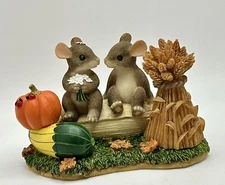 CHARMING TAILS Harvest Time Fitz & Floyd Autumn Harvest Collection W/ Box