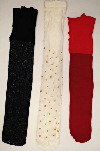 Kids Sparkly Fine Glitter Tights RED 