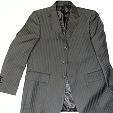 Vincenzi Superior Fabric Black Pinstriped Blazer Size Small 38