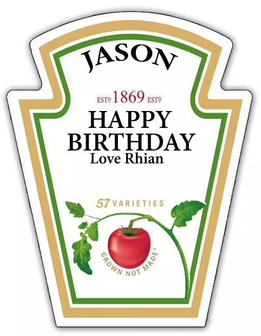 Heinz Ketchup Back Label