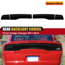 Smoked Black Rear Taillight Guards Trim Cover Bezels For Dodge Charger 2011-2014