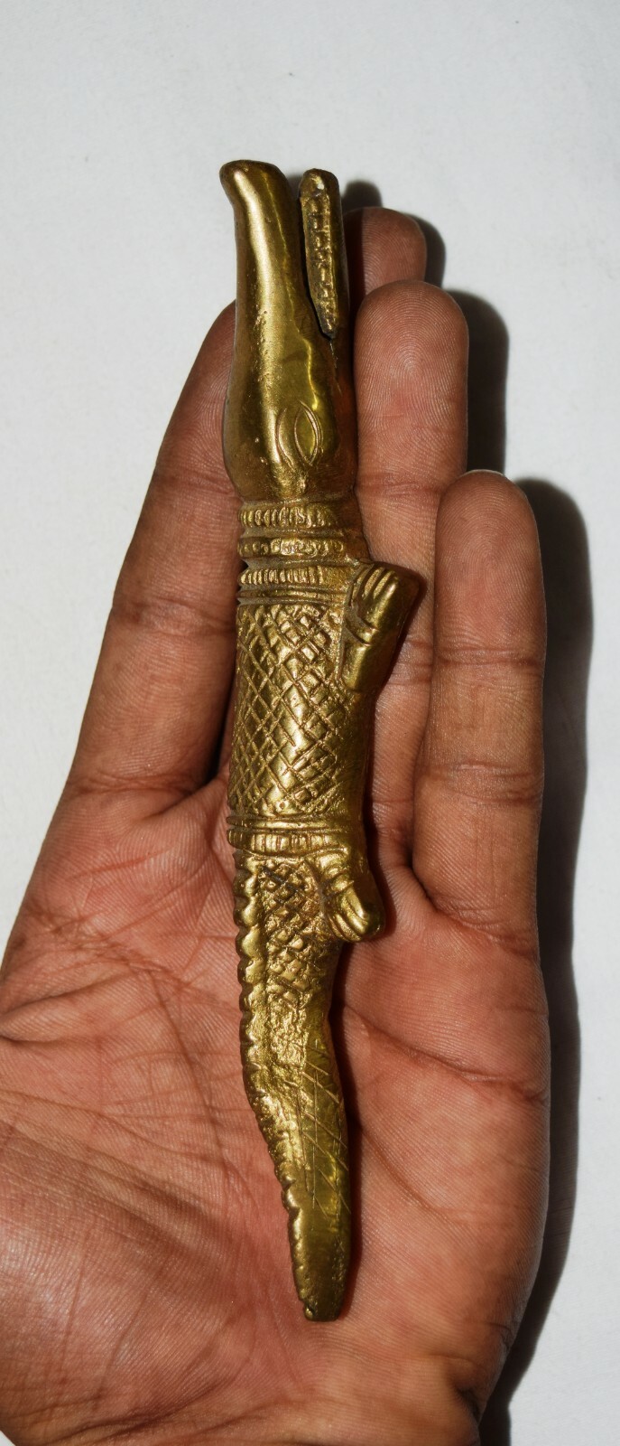 Poignée De Porte En Laiton Doré – Style Crocodile Fait Main