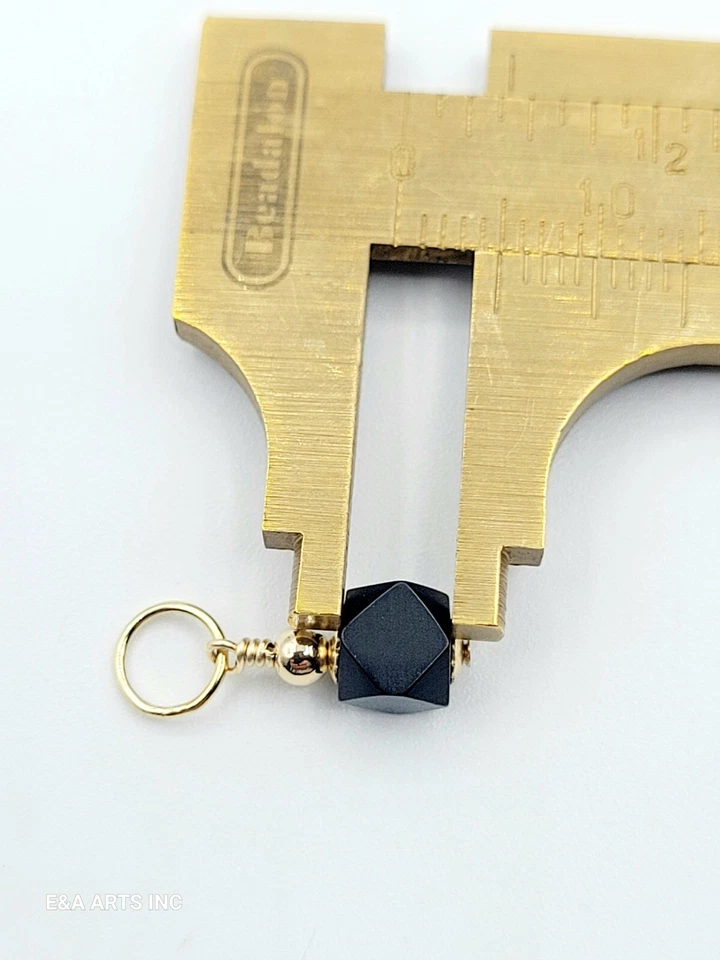 Novo Pingente Azabache 100% Real Folheado a Ouro - Azabache Genuíno 5mm. - Imagem 2 de 4