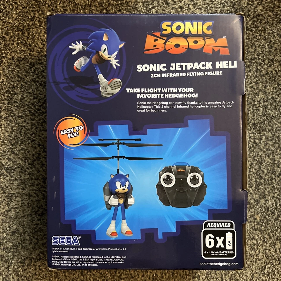 NEW SEALED! Sonic Boom Jetpack Heli Remote Control Flying Figure WorldTech - Image 3 of 4