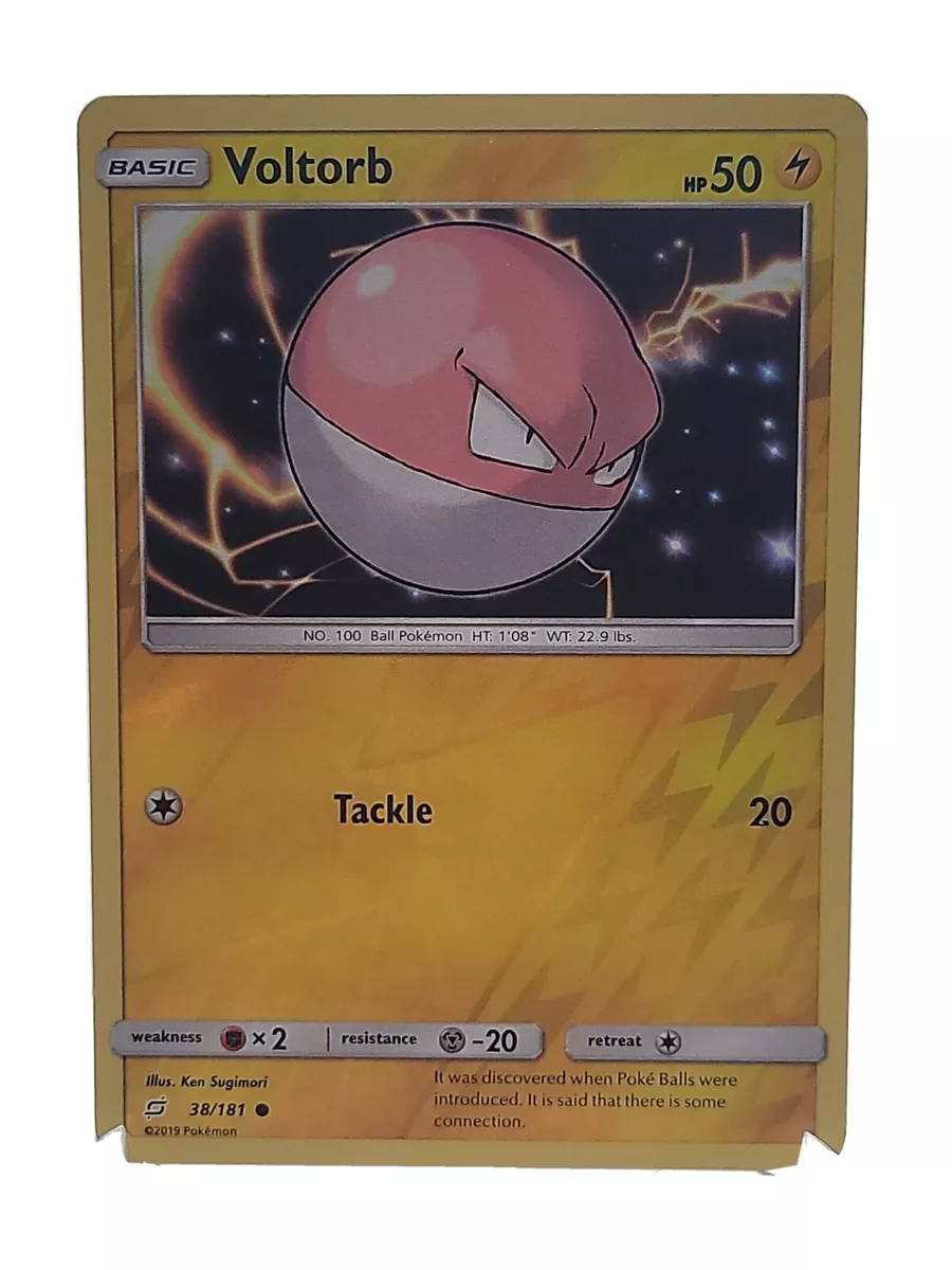 Voltorb 38/181 Pokemon Sun & Moon Team Up Reverse Holo LP Used See Pictures