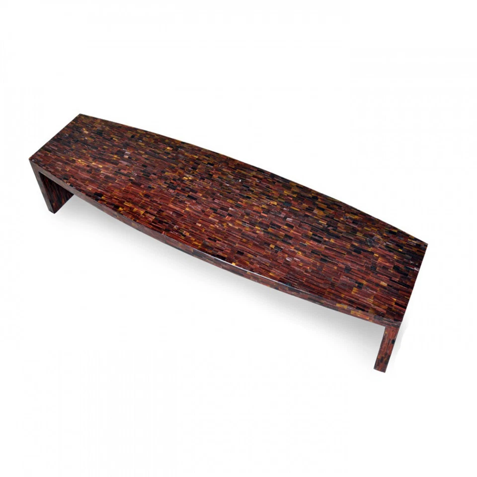 24"x12" Red Tiger Eye Stone Console Table Top, Tv Counter Edge Slab , Home Decor - Image 2 of 4