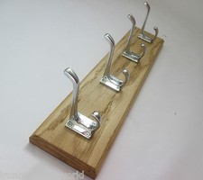 9 sizes SOLID OAK HANDMADE WOODEN COAT RACK BOARD HANGER HANGING PEGS RAIL 114