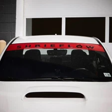 SubieFlow Banner reverse cut Visor Decal for windshie stickers Red Banner e1