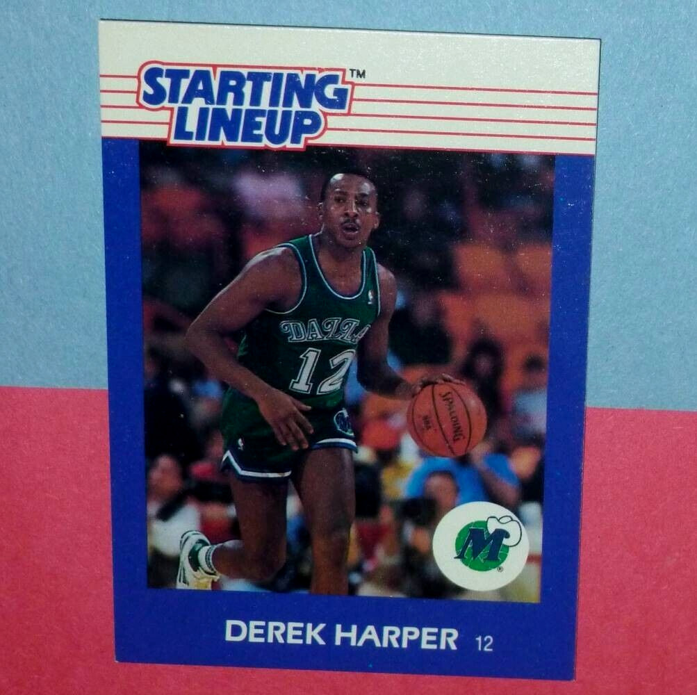 1988 DEREK HARPER Dallas Mavericks 1st Starting Lineup card Kenner