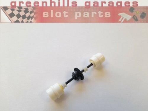 Greenhills Scalextric Team Car Formel 3 Hinterachse + Räder weiß - Neu -P7693**