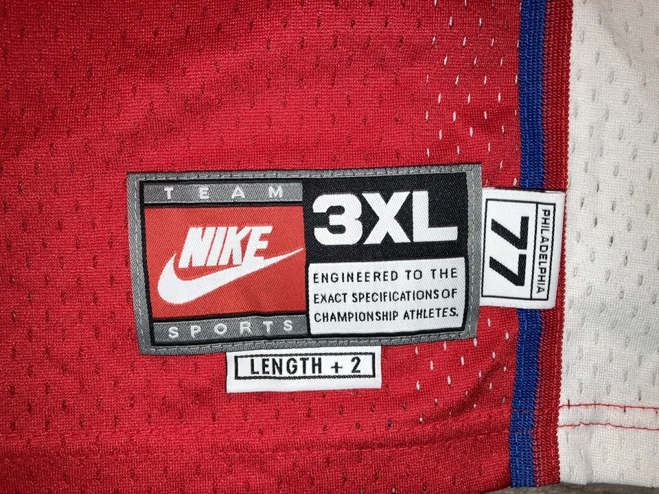 Allen Iverson 1977 Philadelphia 76ers Nike NBA Retro Jersey 3XL 3X mens - Image 3 of 4