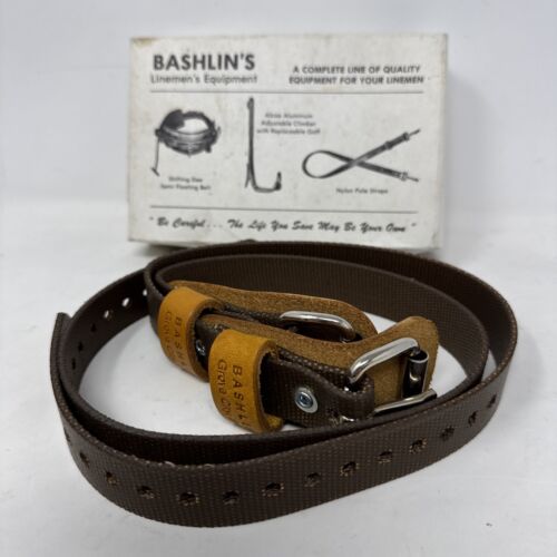 bashlin gaff bottom straps heavy duty buckle linemen vintage NEW 85N 2 Piece