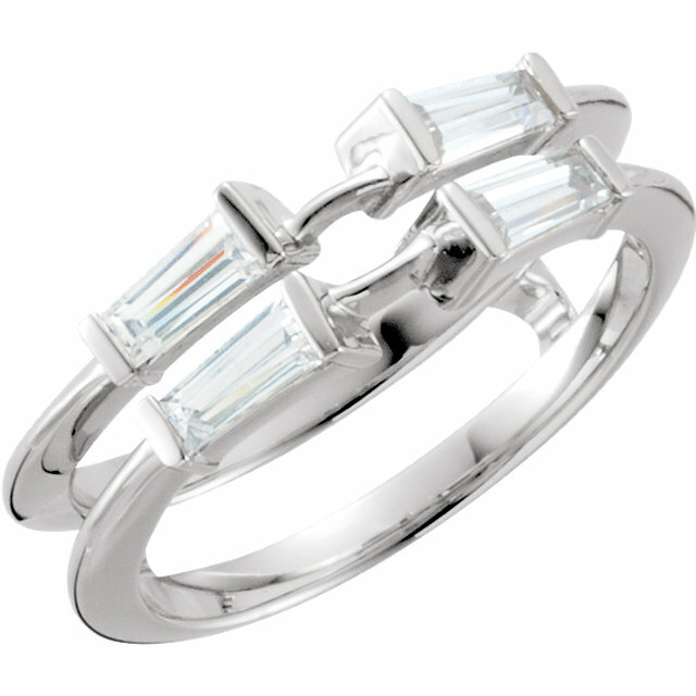 (GH, VS1) Diamond Baguette Ring Guard In Platinum (1/2 CTW) eBay