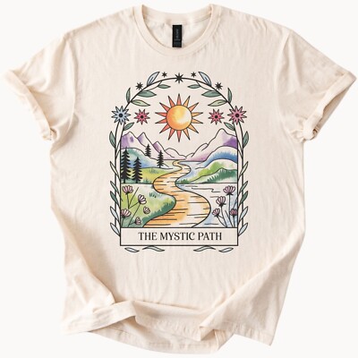 Mystic Path Tee Nature Sun Landscape Shirt Bohemian Spiritual Top