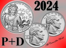 2024 P & D  American Women Quarters - Celia Cruz- 2 coins Set - UNC