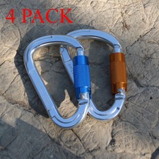 4Pack-25KN Aluminum Carabiner Clip Spring Snap Hook Auto Locking Rock Climbing