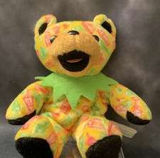 Vtg Grateful Dead Bear 7” Beanbag Plush, Name: MindBender (Cocktail) Liquid Blue