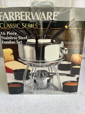 Farberware Classic Series 16 Piece Deluxe Stainless Steel Fondue Set New