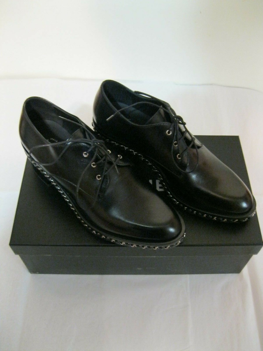 CHANEL Oxford, Lace up Shoes, NEW, Black, Leather, Size 38