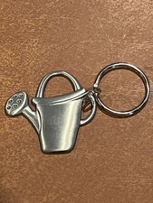 Watering Can Silver Tone Keychain